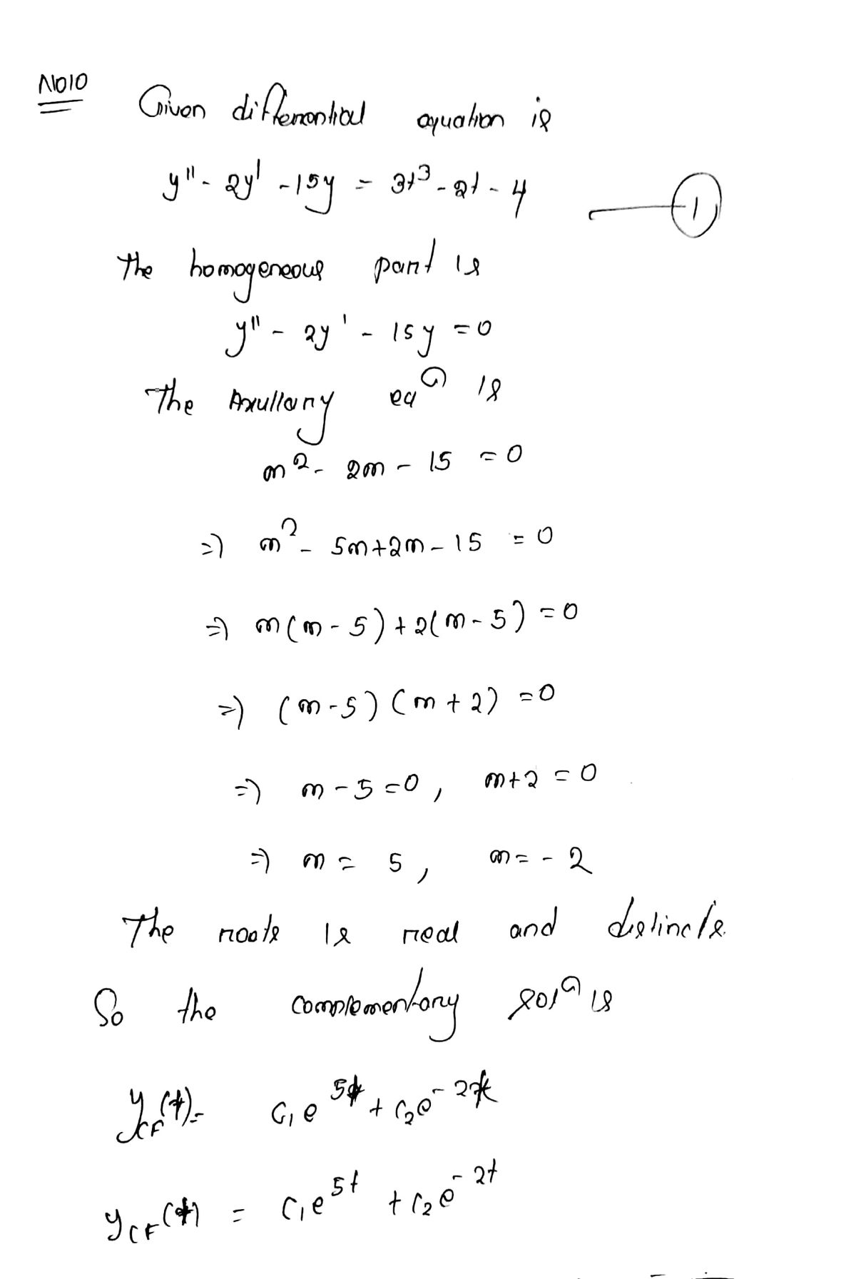 Advanced Math homework question answer, step 1, image 1